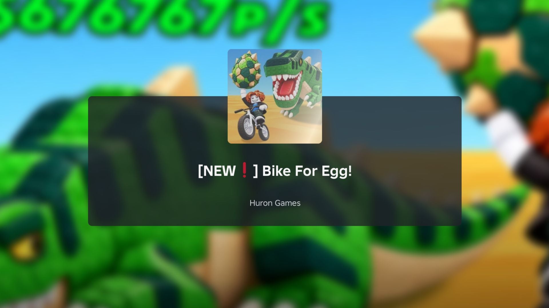 Bike For Egg loading screen with the game logo and a Money-per-second counter